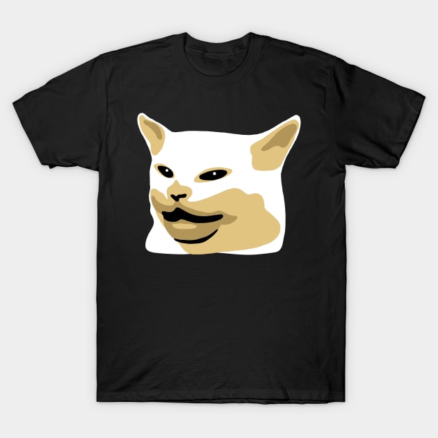 Table Cat Woman Yelling at a Cat Meme T-Shirt by okpinsArtDesign